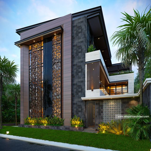 Gambar 2 Desain Rumah Modern 3 Lantai Bapak RRY 1939 di  Makassar