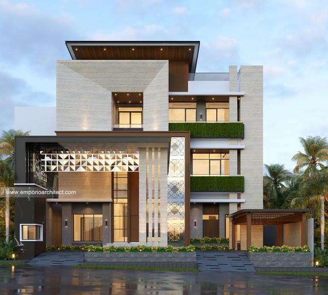 Gambar 1 Desain Rumah Modern 3 Lantai Ibu Yuli di  Kalimantan Timur