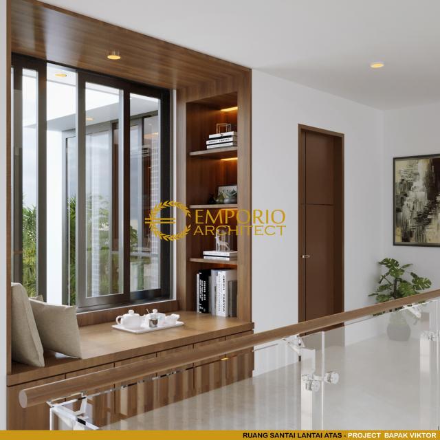 Desain Ruang Santai Rumah Modern 3 Lantai Bapak Victor di Jakarta