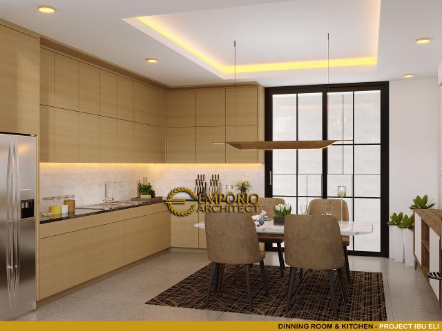 Desain Ruang Makan dan Dapur Rumah Modern 3 Lantai Ibu Eli di Bekasi, Jawa Barat