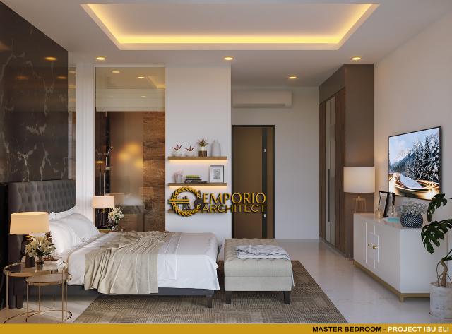 Desain Kamar Tidur Utama Rumah Modern 3 Lantai Ibu Eli di Bekasi, Jawa Barat