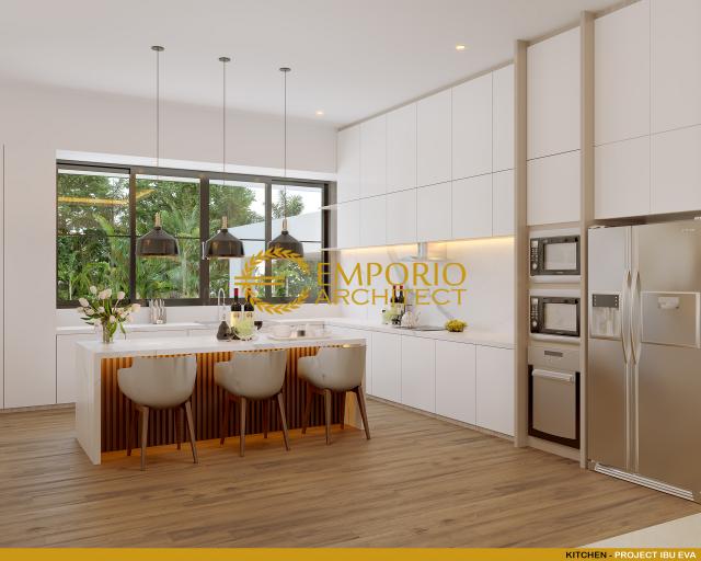 Desain Dapur Rumah Modern 3 Lantai Ibu Eva di Jakarta Utara