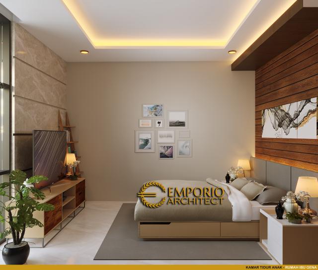 Desain Kamar Tidur Anak Rumah Modern 3 Lantai Ibu Gena di Jakarta Selatan