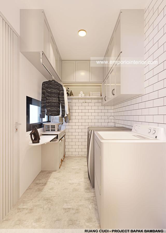 Desain Laundry Rumah Modern 3.5 Lantai Bapak Bambang di Jakarta