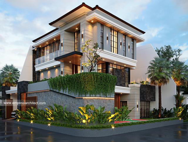 Gambar 2 Desain Rumah Modern 3.5 Lantai Bapak Bambang di  Jakarta