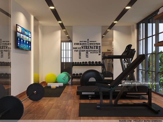 Desain Ruang Gym Rumah Modern 3.5 Lantai Bapak Bambang di Jakarta