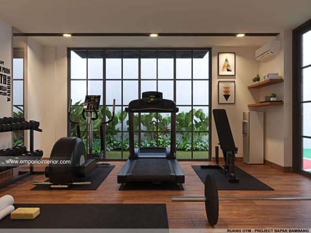 Desain Ruang Gym Rumah Modern 3.5 Lantai Bapak Bambang di Jakarta