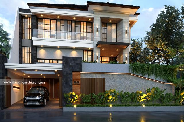 Gambar 1 Desain Rumah Modern 3.5 Lantai Bapak Bambang di  Jakarta