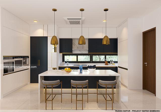 Desain Dapur Rumah Modern 3.5 Lantai Bapak Bambang di Jakarta