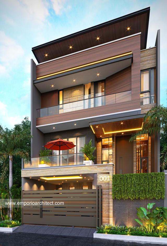 Gambar 2 Desain Rumah Modern 3.5 Lantai Bapak LBY di  Sunter, Jakarta Utara