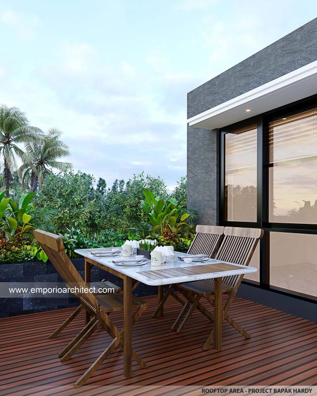 Desain Rooftop Area Rumah Modern 3.5 Lantai Bapak HDY di Jakarta