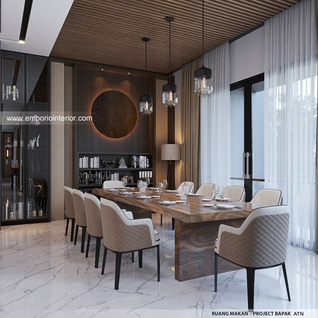 Desain Ruang Makan Rumah Modern 3.5 Lantai Bapak ATN 1504 di Tangerang