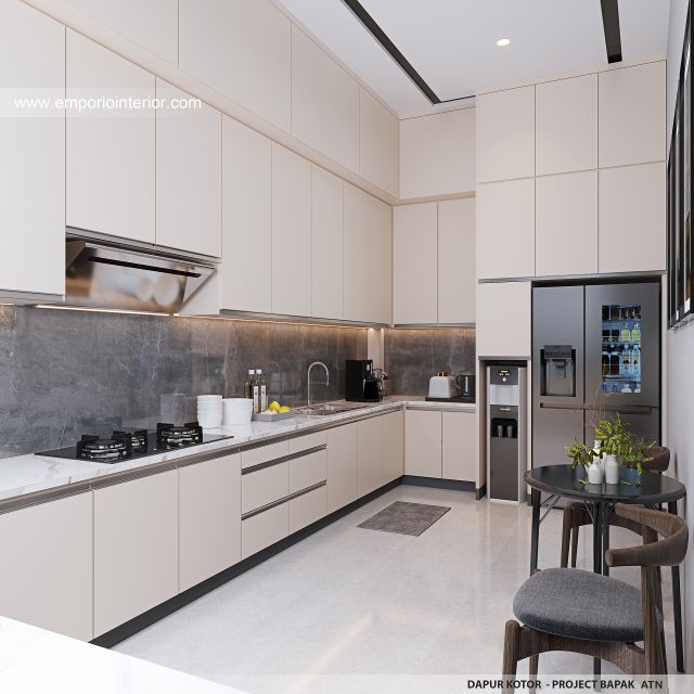 Desain Dapur Kotor Rumah Modern 3.5 Lantai Bapak ATN 1504 di Tangerang