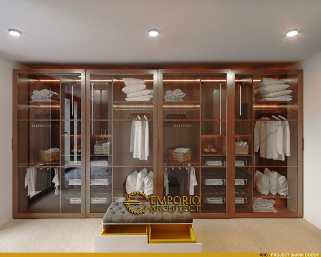 Desain Walk In Closet Rumah Modern 3.5 Lantai Bapak Doddy di Jakarta Utara