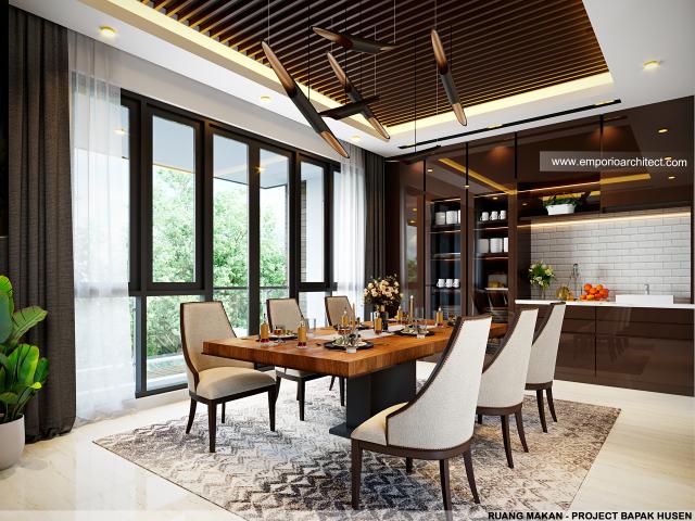 Desain Ruang Makan Rumah Modern 3.5 Lantai Bapak HSN di Jakarta Barat