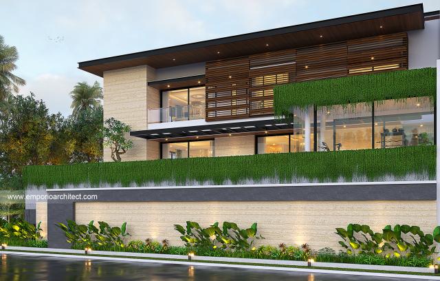 Desain Tampak Samping Rumah Modern 3.5 Lantai Ibu Dini di Tangerang Selatan