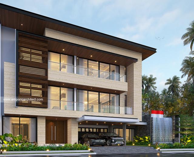 Gambar 2 Desain Rumah Modern 3.5 Lantai Ibu Dini di  Tangerang Selatan