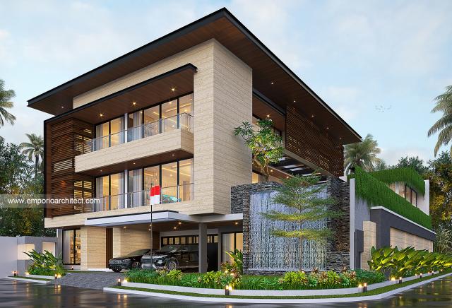 Desain Rumah Modern 3.5 Lantai Ibu Dini di  Tangerang Selatan