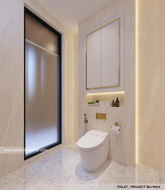 Desain Toilet Rumah Modern 3.5 Lantai Ibu R.A di Bandung