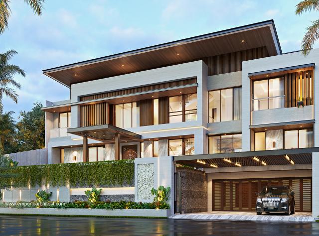 #facadedesign - Mrs. R.A Modern House 3.5 Floors Design - Bandung - Code 27265