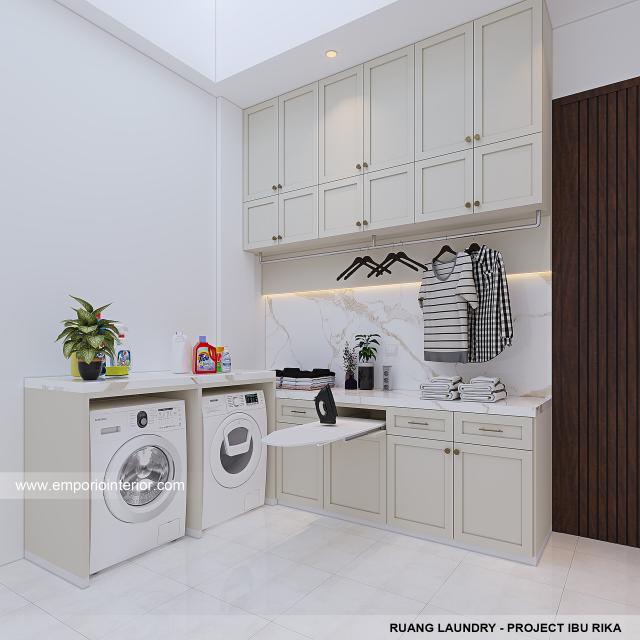 Desain Ruang Laundry Rumah Modern 3.5 Lantai Ibu R.A di Bandung