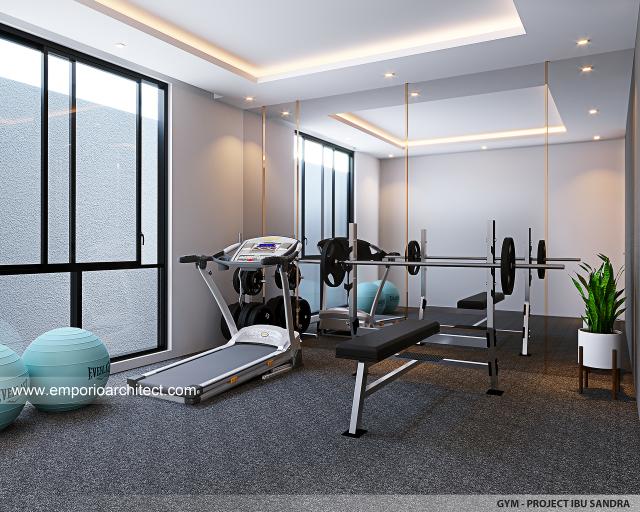 Desain Ruang Gym Rumah Modern 3.5 Lantai Ibu Sandra di Jakarta Timur