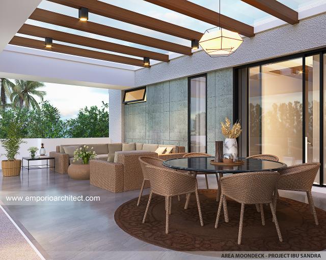 Desain Area Moondeck Rumah Modern 3.5 Lantai Ibu Sandra di Jakarta Timur