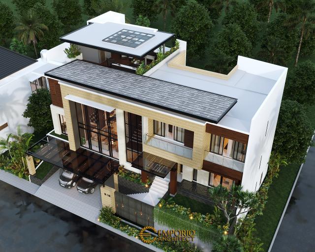 Gambar 2 Desain Rumah Modern 3.5 Lantai Bapak V di  Jakarta Timur