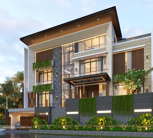 Gambar 2 Desain Rumah Modern 3.5 Lantai Bapak RSL di  Jakarta