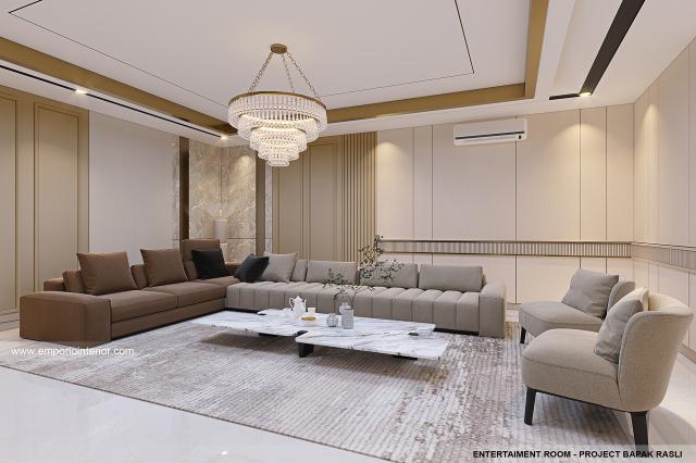 Desain Ruang Entertainment Rumah Modern 3.5 Lantai Bapak RSL di Jakarta