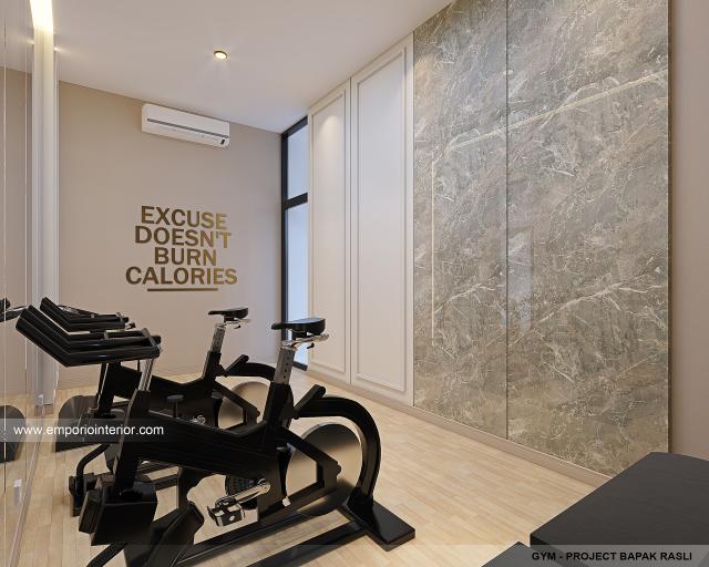 Desain Gym Area Rumah Modern 3.5 Lantai Bapak RSL di Jakarta