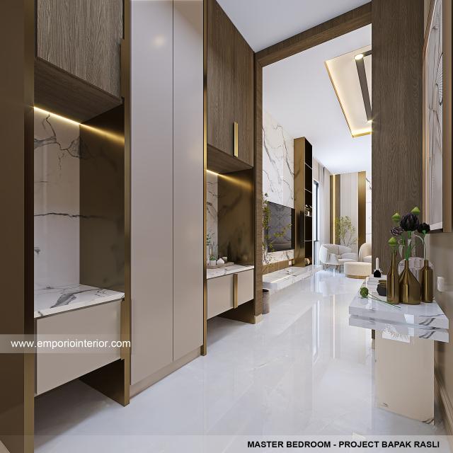 Desain Kamar Mandi Utama Rumah Modern 3.5 Lantai Bapak RSL di Jakarta