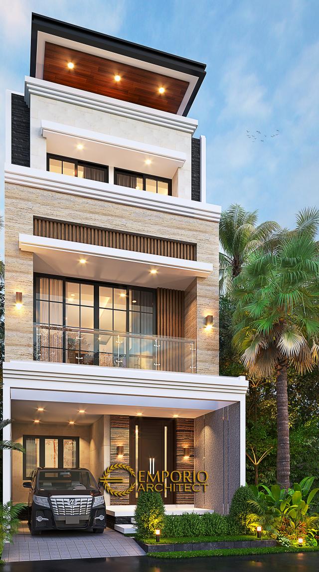 Gambar 2 Desain Rumah Modern 3.5 Lantai Bapak Alex di  Jakarta