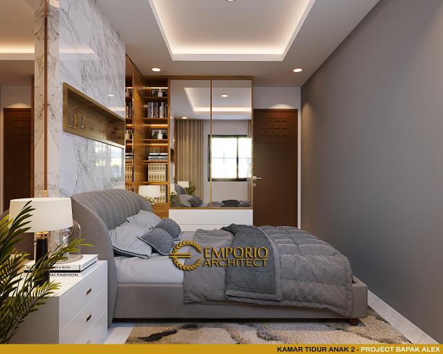 Desain Kamar Tidur Anak 2 Rumah Modern 3.5 Lantai Bapak Alex di Jakarta