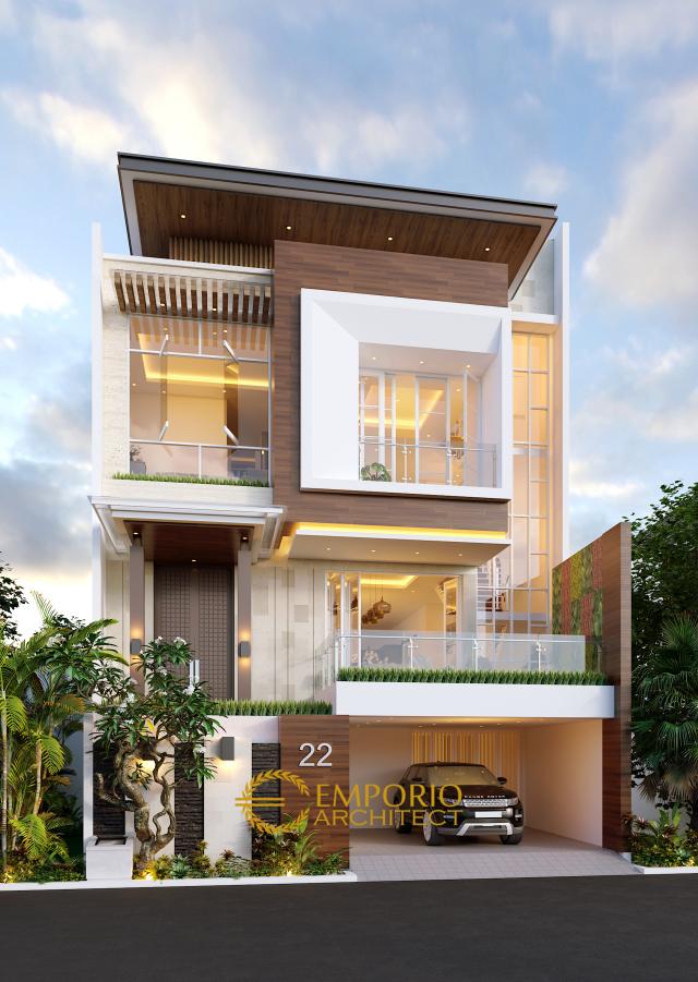 Desain Rumah Modern 3.5 Lantai Ibu MM di  Jakarta