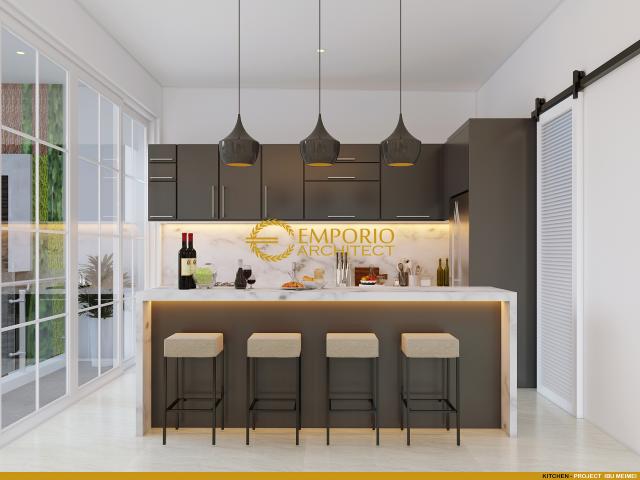 Desain Dapur Rumah Modern 3.5 Lantai Ibu MM di Jakarta