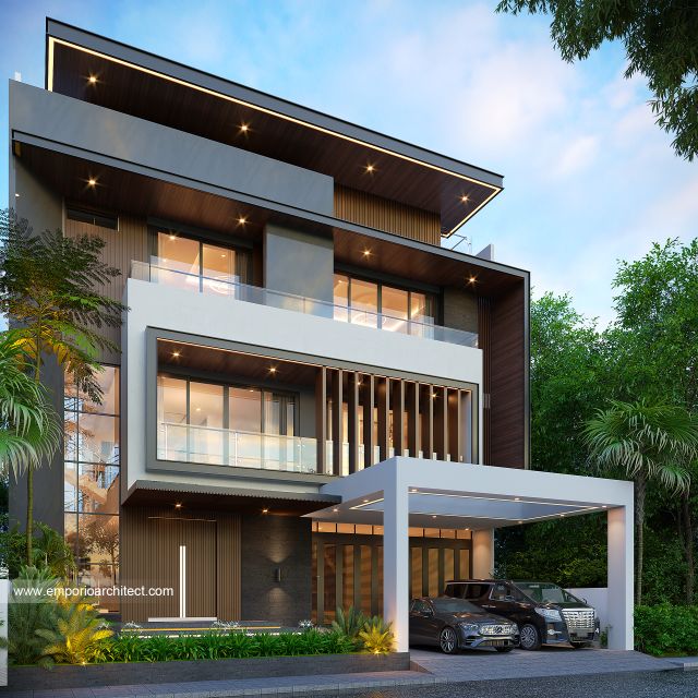 Desain Rumah Modern 4 Lantai Bapak LB 1874 di  Jakarta