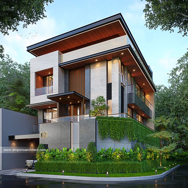 Gambar 1 Desain Rumah Modern 4 Lantai Bapak ADR 1870 di  Gading Serpong, Tangerang