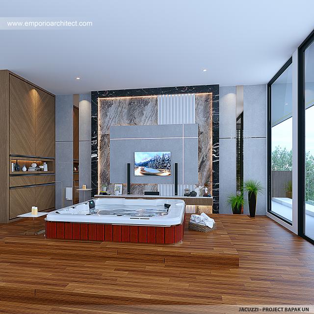 Desain Jacuzzi Rumah Modern 4 Lantai Bapak UN di Kelapa Gading, Jakarta Utara