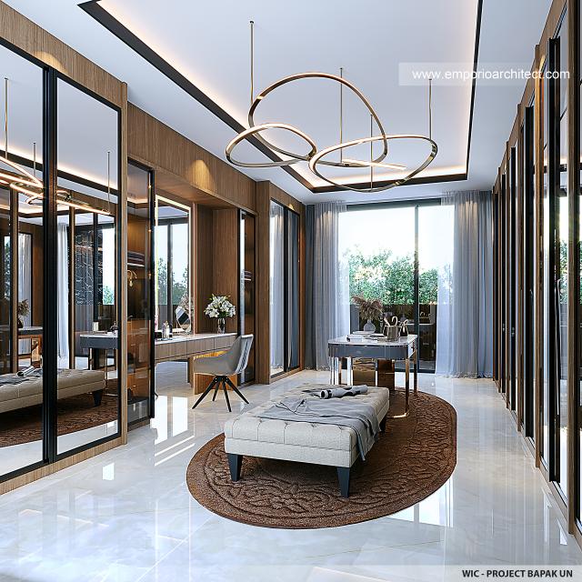 Desain Walk In Closet Rumah Modern 4 Lantai Bapak UN di Kelapa Gading, Jakarta Utara