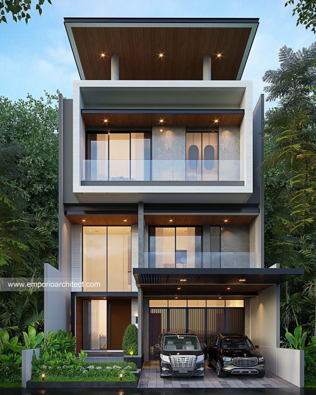 Gambar 1 Desain Rumah Modern 4 Lantai Bapak UMN di  PIK, Jakarta Utara