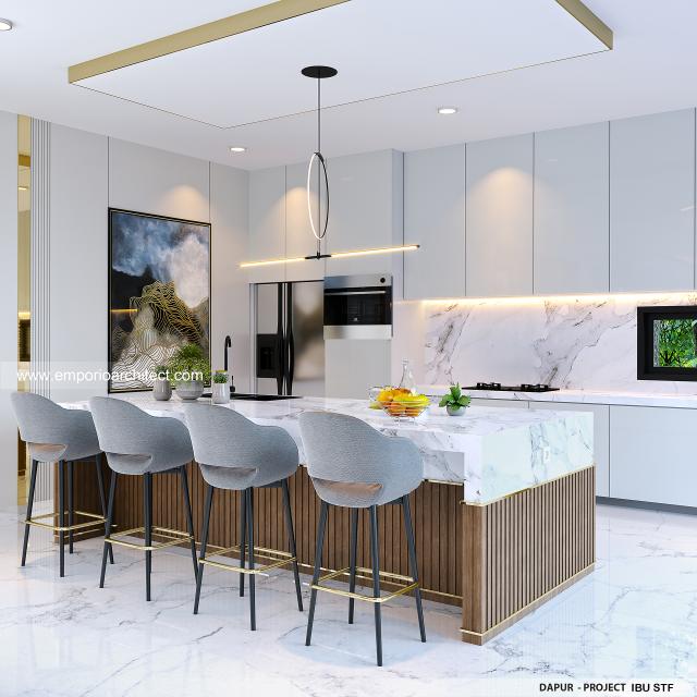 Desain Dapur Rumah Modern 4 Lantai Ibu STF di Bali