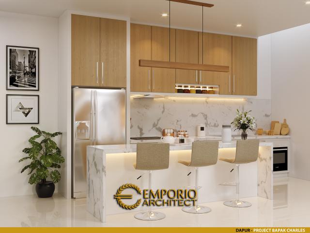 Desain Dapur Rumah Modern 4 Lantai Bapak CHL di PIK, Jakarta Utara