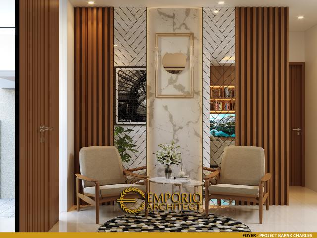 Desain Foyer Rumah Modern 4 Lantai Bapak CHL di PIK, Jakarta Utara