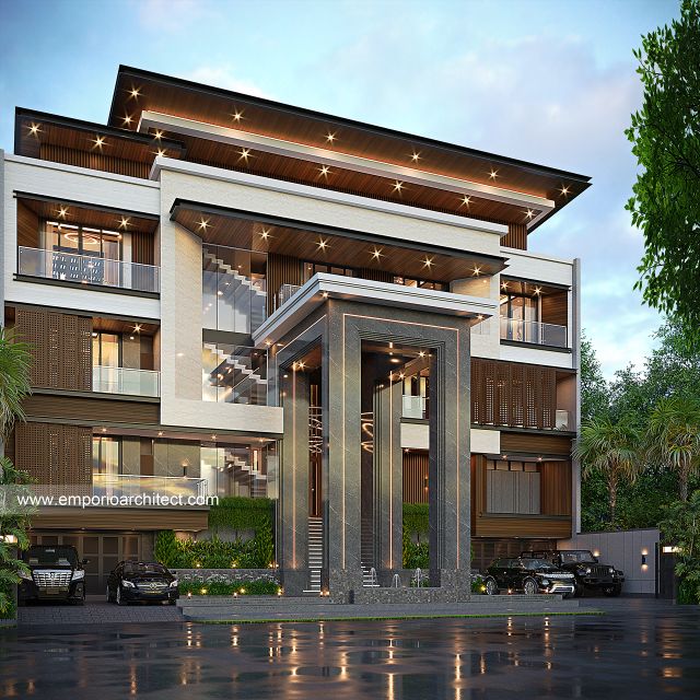 Gambar 1 Desain Rumah Modern 4 Lantai Bapak RNR 1816 di  Jakarta