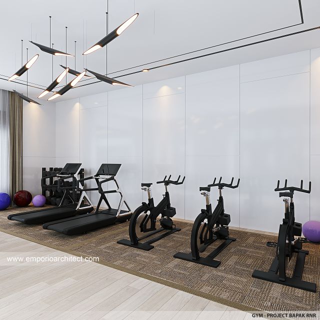 Desain Ruang Gym Rumah Modern 4 Lantai Bapak RNR di Jakarta