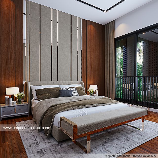 Desain Kamar Tidur Tamu Rumah Modern 4 Lantai Bapak APG di Serpong, Tangerang Selatan