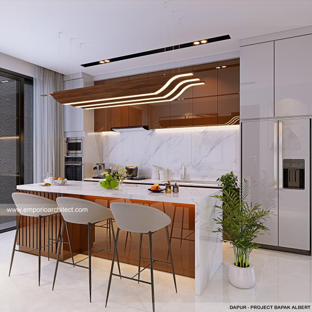 Desain Dapur Rumah Modern 4 Lantai Mr. A di Jakarta Barat