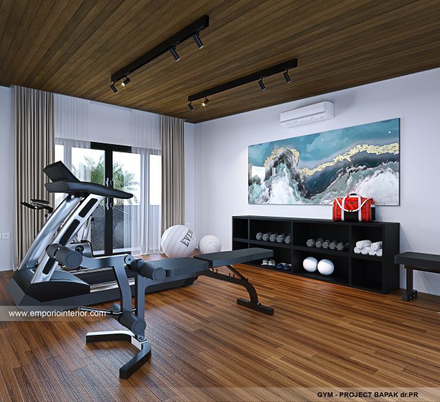 Desain Area Gym Rumah Modern 4 Lantai Bapak dr. PR di Denpasar, Bali