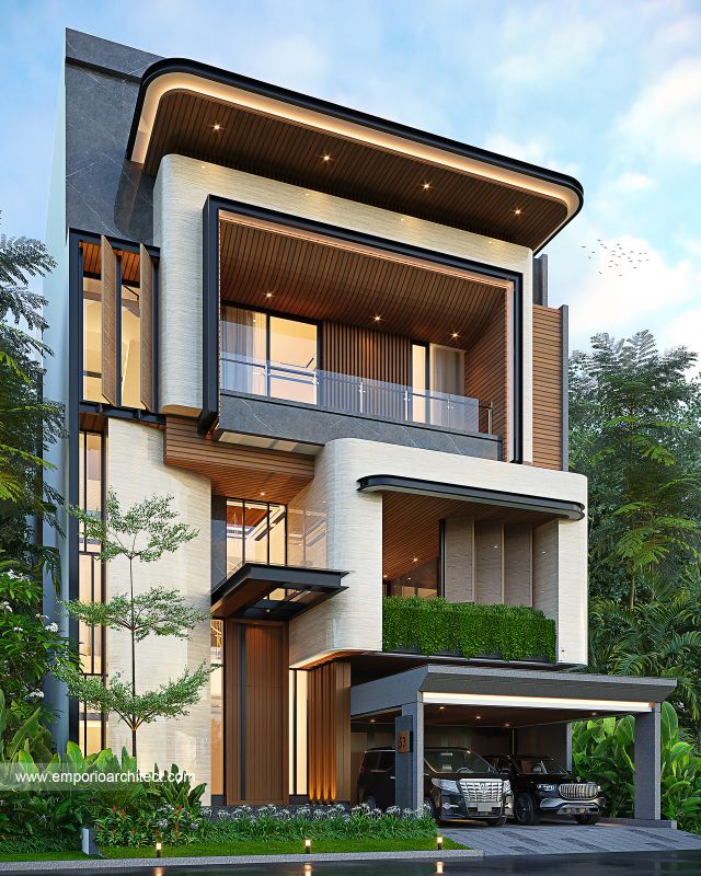 Gambar 1 Desain Rumah Modern 4 Lantai Bapak MTJ di  PIK 2, Jakarta Utara